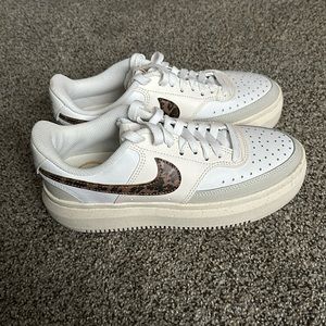 nike court vision air forces; leopard